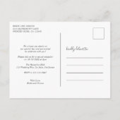 セージ緑豊かなバラピンクフローラ駆け落ち 案内ポストカード (裏面)