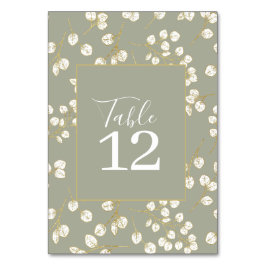 セージ緑金ゴールドユーカリ離れス表番号 テーブルナンバー