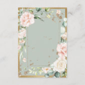 セージ緑金ゴールド水彩QRコードフローラ結婚 エンクロージャーカード (裏面)