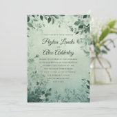 セージ緑離れ植物植物色結婚の 招待状 (スタンド正面)