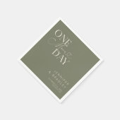 セージ緑1日追加リハーサルディナー スタンダードカクテルナプキン (角)