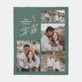 セージ緑5枚の写真モダン植物家族のプレゼント フリースブランケット (正面)