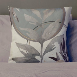 セージ緑、グレー、クリーム芸術的の水色 クッション