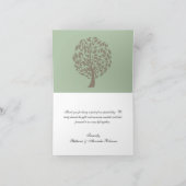 セージ緑、ソフトブラウン様式化されたエコツリーありがとう サンキューカード (内部)