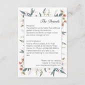 セージ緑、桃とピンクのフローラ水の色結婚の エンクロージャーカード (正面)