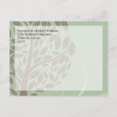 セージ緑、茶色の様式化されたエコツリー日付を保存 案内ポストカード (裏面)