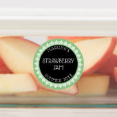 セージ緑、黒と白の缶詰ラベルシール ラベル (貼付)