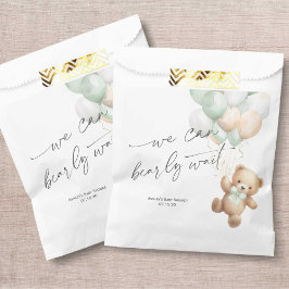 セージ緑Bearly待機ニュートラルモダンベビーシャワー フェイバーバッグ