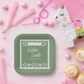 セージ緑Cielitoリンドタラベーラベイビーシャワー ペーパープレート (パーティー)