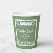 セージ緑Cielitoリンドタラベーラベイビーシャワー 紙コップ (正面)