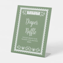 セージ緑Cielito Lindo赤ちゃんシャワーおむつラッフル