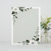 セージ縁どグリーンフラワーオーバーレイ レターヘッド (スタンド正面)