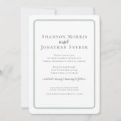 セージ縁どモダン結婚式招待状 招待状 (正面)
