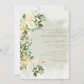 セージ葉グリーンフローラ卒業パーティー 招待状 (正面)