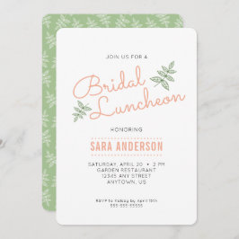 セージ葉グリーンブライダルアンドコーラル昼食会 招待状