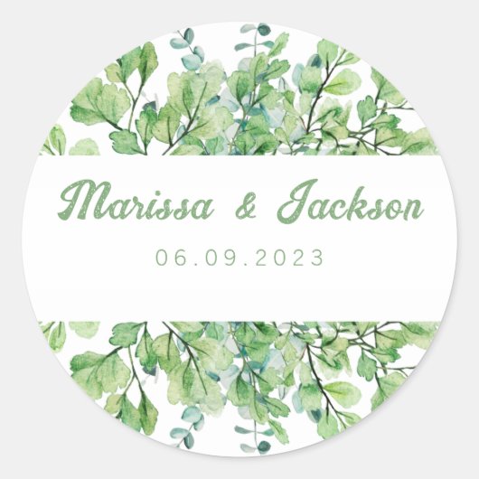 セージ葉グリー結婚ン封筒用シール ラウンドシール (正面)