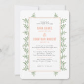 セージ葉グリー縁どド結婚式招待状 招待状 (正面)