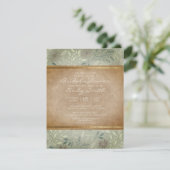 セージ葉素朴フローラ金ゴールドブライダルシャワー 招待状 (スタンド正面)
