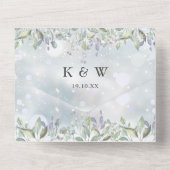 セージ薄紫フローラモノグラムQRコード冬の結婚式 オールインワン招待状 (裏面)