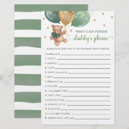 セージ赤ちゃんシャワーパパのフレーズのゲームテディベア