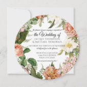 セージ赤面アイボリーヴィンテージ植物学フローラ結婚ズ 招待状 (正面)