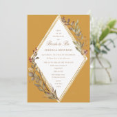 セージ金ゴールドダイヤモンド秋シーズンブライダルシャワーインビタ 招待状 (スタンド正面)