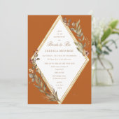 セージ金ゴールドダイヤモンド秋シーズンブライダルシャワー 招待状 (スタンド正面)