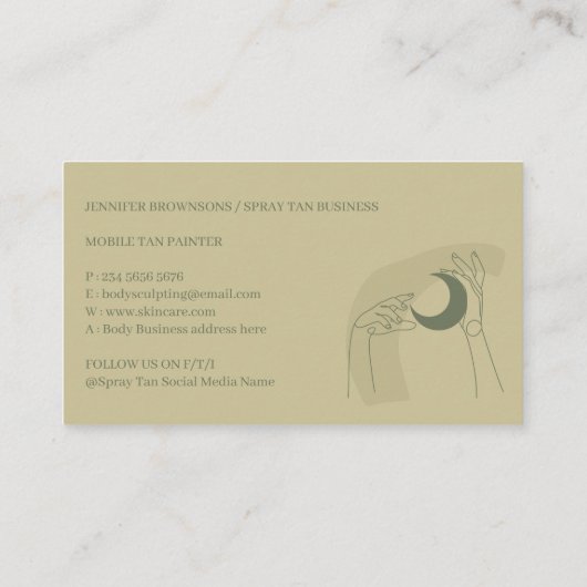 セージ金ゴールドハンズムーンエナジーヒーリング霊気 名刺 (裏面)