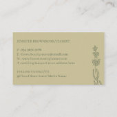 セージ金ゴールドフローリストボタニカルハンズホールド 名刺 (裏面)