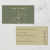 セージ金ゴールドフローリストボタニカルハンズホールド 名刺 (正面/裏面)