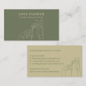 セージ金ゴールドフローリスト手描き植物学 名刺 (正面/裏面)