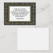 セージ金ゴールドフ葉ラワーズサンキューカード ノートカード (正面/裏面)