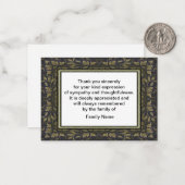 セージ金ゴールドフ葉ラワーズサンキューカード ノートカード (正面/裏面インサイチュ)