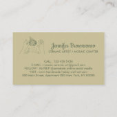 セージ金ゴールド手作りホビーセラミックフィッシュモザイク 名刺 (裏面)