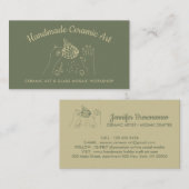 セージ金ゴールド手作りホビーセラミックフィッシュモザイク 名刺 (正面/裏面)