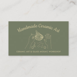 セージ金ゴールド手作りホビーセラミックフィッシュモザイク 名刺