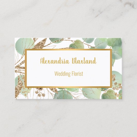 セージ金ゴールド植物名刺 名刺 (正面)