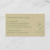 セージ金ゴールド植物用手押し花 名刺 (裏面)