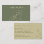 セージ金ゴールド植物用手押し花 名刺 (正面/裏面)