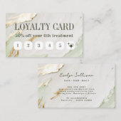 セージ金ゴールド絵を描ロイヤリティカード 名刺 (正面/裏面)