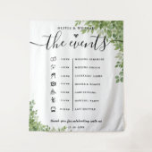 セージ離れグリーンイベントの順序エレガントな結婚式 タペストリー (正面)