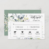 セージ離れグリーン対応カード4食選択 出欠カード (正面/裏面)