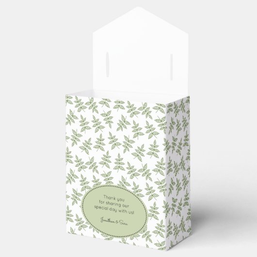 セージ離れグリーンPatternありがとう フェイバーボックス (オープン)