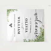 セージ離れグリー結婚グリーンの歓迎サイン タペストリー (正面(横))