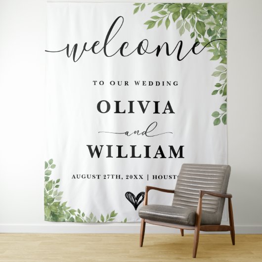 セージ離れグリー結婚グリーンの歓迎サイン タペストリー (インサイチュ)