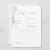 セージ風船の赤ちゃんシャワー予測とアドバイス 招待状 (正面)