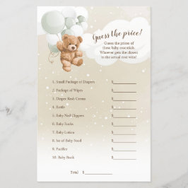 セージ風船テディベア価格ゲームを推測 チラシ