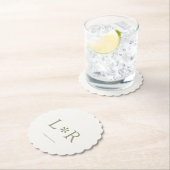 セージ&アイボリーシンプルシックカップル ペーパーコースター (インサイチュ)