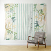 セージ&アイボリー フラワーバックドロップ | フォトブース タペストリー (インサイチュ(横))