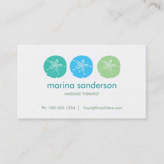 セージ·アンド·アクアサンドドルの名刺 名刺 (正面)